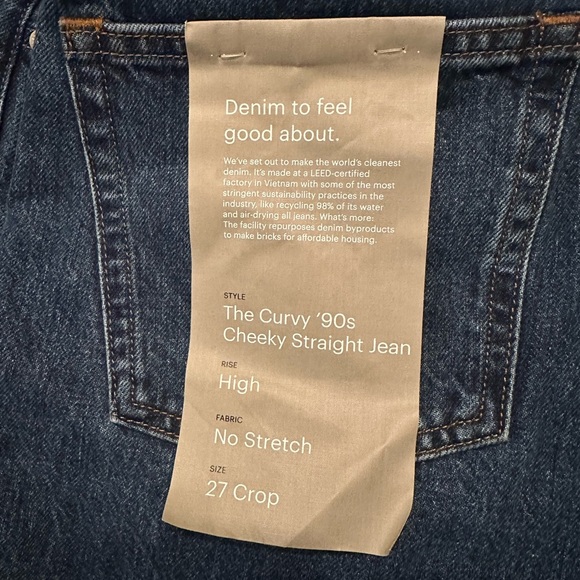 NWT EVERLANE The Curvy '90s
Cheeky Straight Jean cropped denim s27 - Picture 2 of 3